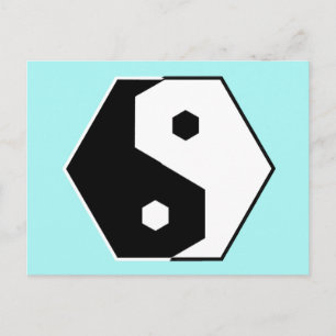 Hexagon Yin Yang Postcard