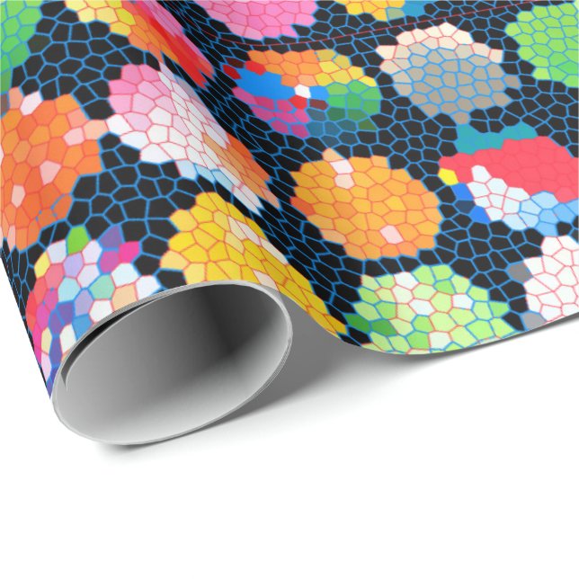 Hexagonal Beachball Dots Wrapping Paper (Roll Corner)