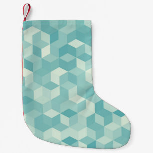 Hexagonal Blue Seamless Pattern Small Christmas Stocking