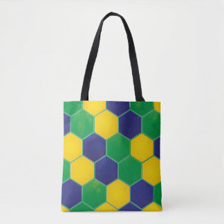 Hexagonal Brazil Design Tote Bag