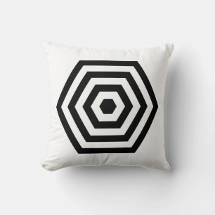 Hexagonal Geometric Shape on White Cushion