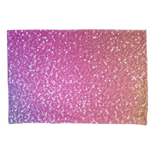 Hexagonal Glitter Rainbow Gradient Pillowcase