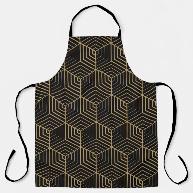 Hexagonal Harmony: Art Deco Elegance Apron (Front)