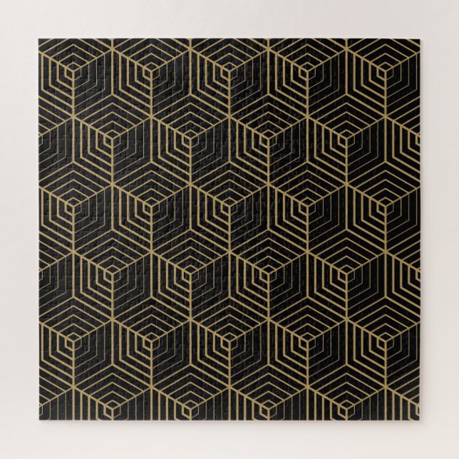 Hexagonal Harmony: Art Deco Elegance Jigsaw Puzzle (Vertical)