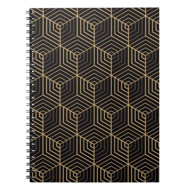Hexagonal Harmony: Art Deco Elegance Notebook (Front)