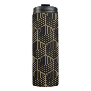 Hexagonal Harmony: Art Deco Elegance Thermal Tumbler