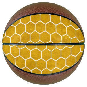 Hexagonal Hexagon Pattern Yellow Basketball