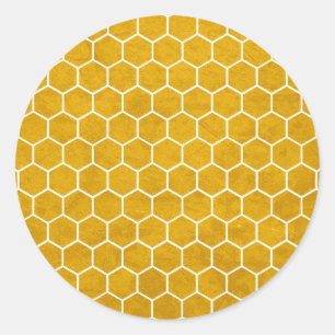 Hexagonal Hexagon Pattern Yellow Classic Round Sticker