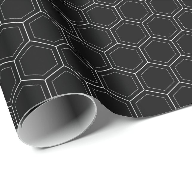 Hexagonal japanese traditional white line pattern wrapping paper (Roll Corner)