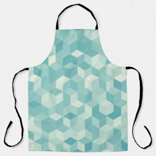 Hexagonal light blue seamless pattern apron