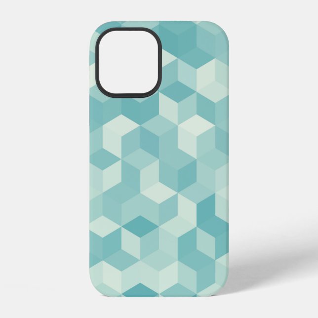 Hexagonal light blue seamless pattern iPhone case (Back)