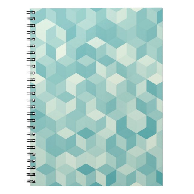 Hexagonal light blue seamless pattern notebook (Front)