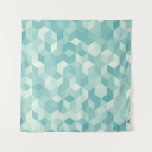 Hexagonal light blue seamless pattern tapestry
