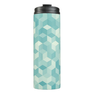 Hexagonal light blue seamless pattern thermal tumbler