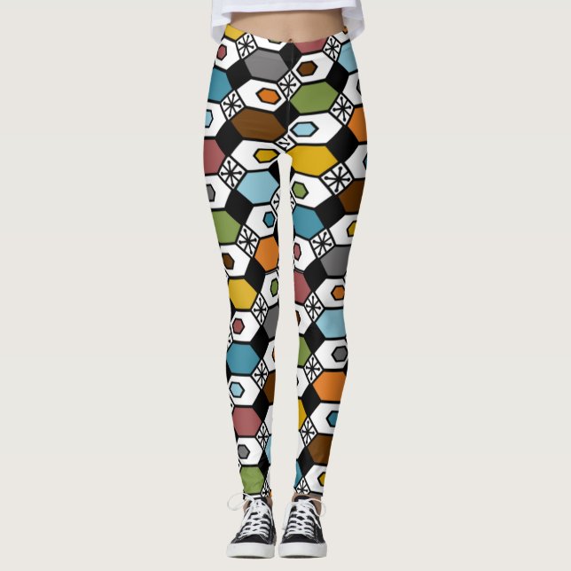 Hexagons and Starbursts Leggings (Front)