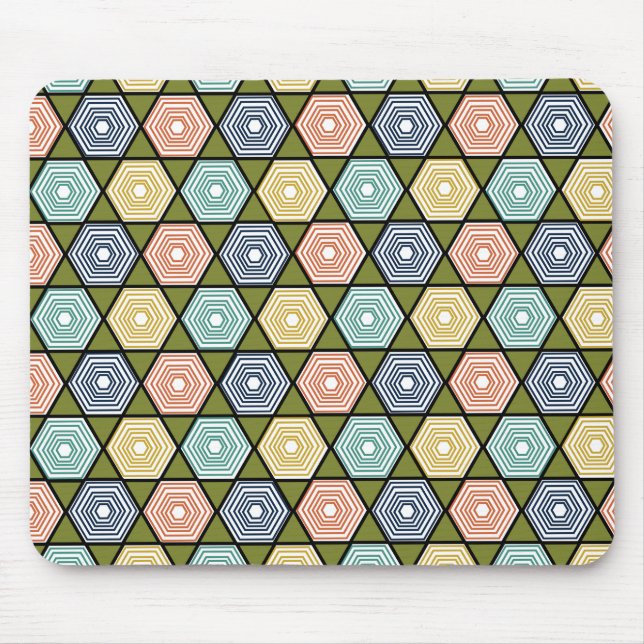 Hexagons and Triangles Mouse Mat (Front)