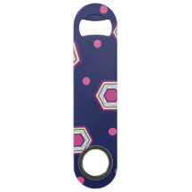 Hexagons Blue Speed Bottle Opener
