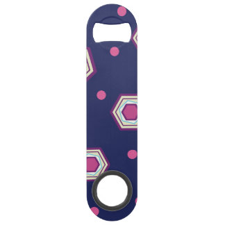 Hexagons Blue Speed Bottle Opener
