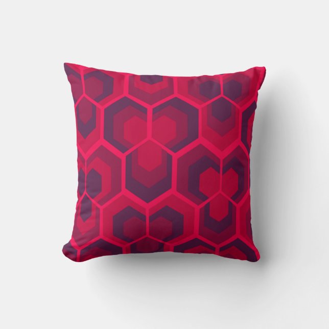 Hexagons Flowers  Cushion (Front)