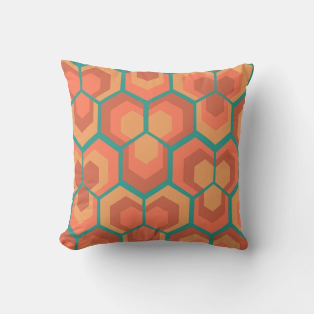 Hexagons Flowers Cushion (Front)