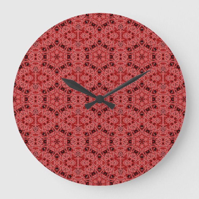 hexagons on red clock (Front)