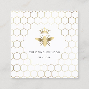 •hexagons Queen bee logo Square Business Card