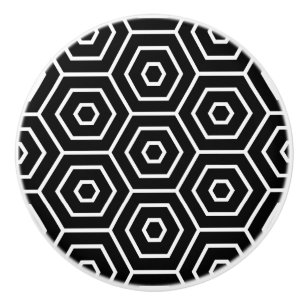 Hexagons texture geometric pattern ceramic knob