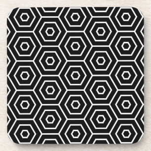 Hexagons texture geometric pattern coaster