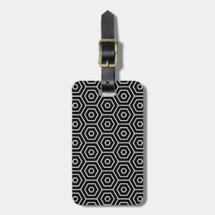 Hexagons texture geometric pattern luggage tag