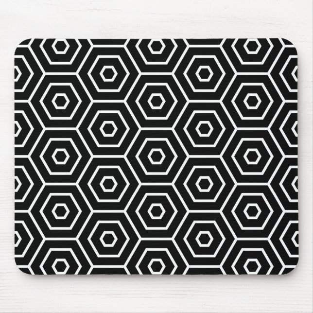Hexagons texture geometric pattern mouse mat (Front)