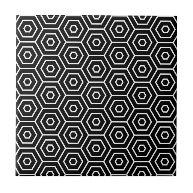 Hexagons texture geometric pattern tile (Front)