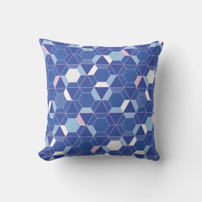 Hexagons, triangles: geometric abstract pattern. cushion (Front)
