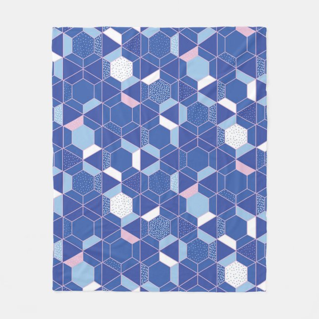 Hexagons, triangles: geometric abstract pattern. fleece blanket (Front)