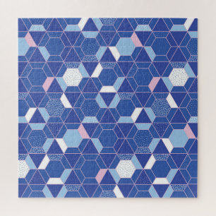 Hexagons, triangles: geometric abstract pattern. jigsaw puzzle