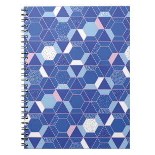 Hexagons, triangles: geometric abstract pattern. notebook