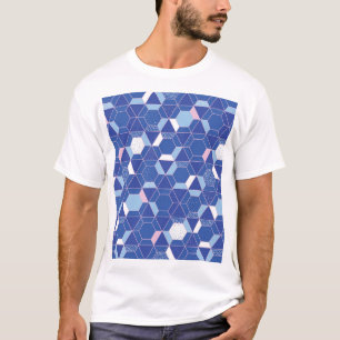 Hexagons, triangles: geometric abstract pattern. T-Shirt