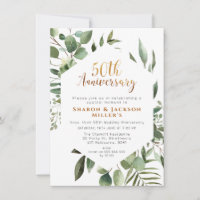 Hexigon Greenery 50th Wedding Anniversary