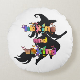 HEXING AND VEXING for the Plus Size Pagan Round Cushion