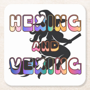 HEXING AND VEXING for the Plus Size Pagan Square Paper Coaster