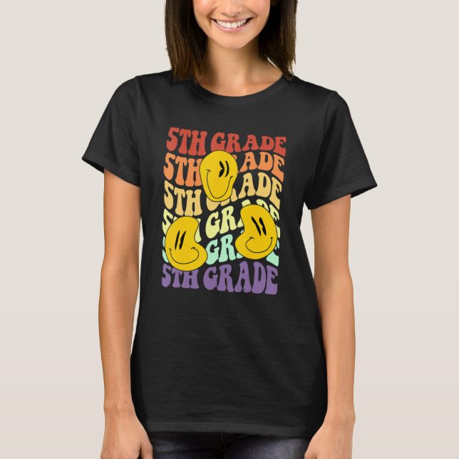 Hey 5th Fifth Grade Teacher Back To School Retro S T-Shirt (Front)