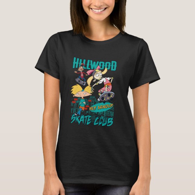 Hey Arnold Hillwood Skate Club Funny Cartoon T-Shirt (Front)