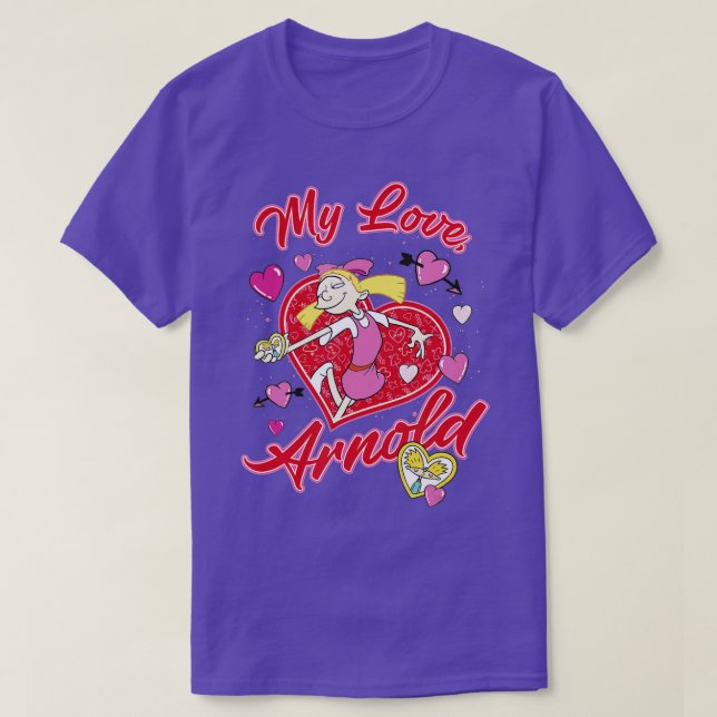 Hey Arnold! Valentine's Day Helga My Love, Arnold  T-Shirt (Design Front)