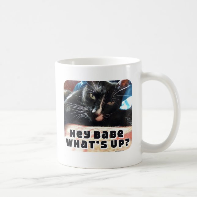 Hey Babe Flirty Cat 2-side Coffee Mug (Right)