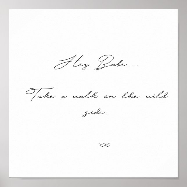 HEY BABE LOU REED SONG QUOTE WILD SIDE POSTER (Front)