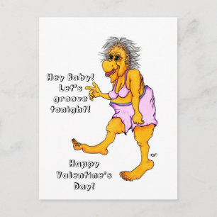 Hey Baby! Let's groove tonight! Groovy Granny Postcard