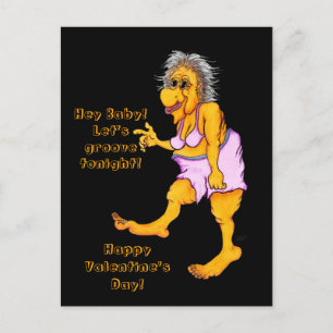 Hey Baby! Let's groove tonight! Groovy Granny Postcard