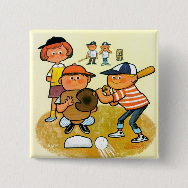 Hey Batter! 15 Cm Square Badge (Front)