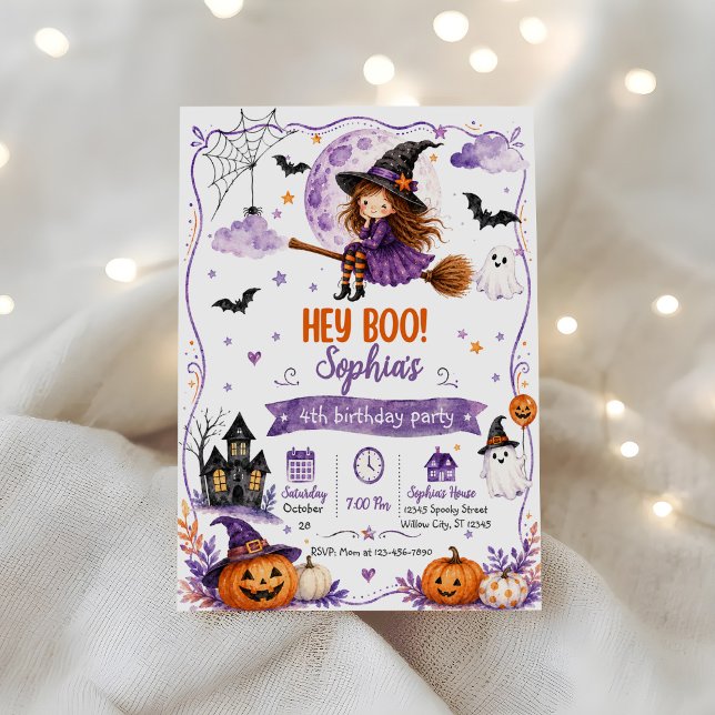 Hey Boo! 4th Birthday Party Invitation (Creator Uploaded)