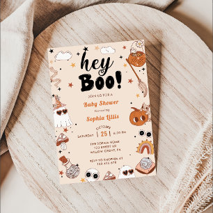 Hey Boo Baby Shower Halloween Invitation