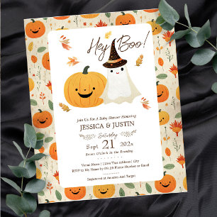 Hey Boo Baby Shower Invitations Paper Sheet